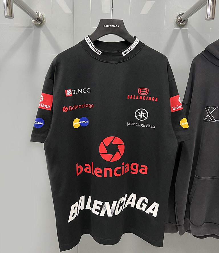 Balenciaga Top League Cotton T-shirt Black