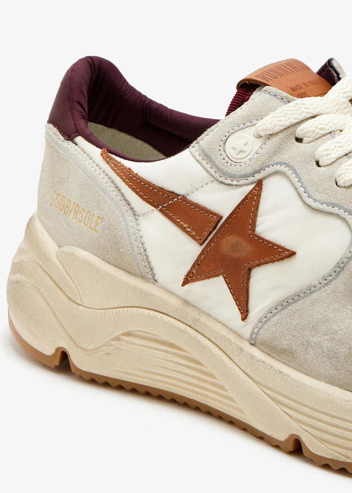 Golden Goose Running Sole with Star and Red Print Leather Heel