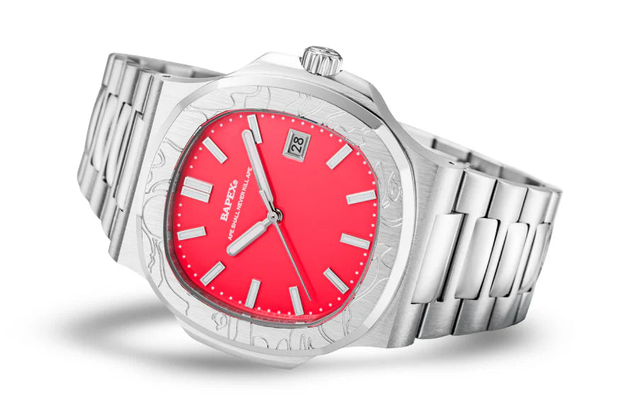 BAPE Type 10 Bapex #1 Watch Silver/Pink