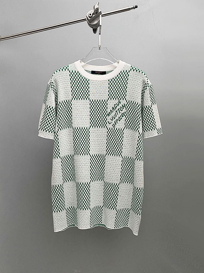 Louis Vuitton Damier Knitted Short-Sleeved Crewneck