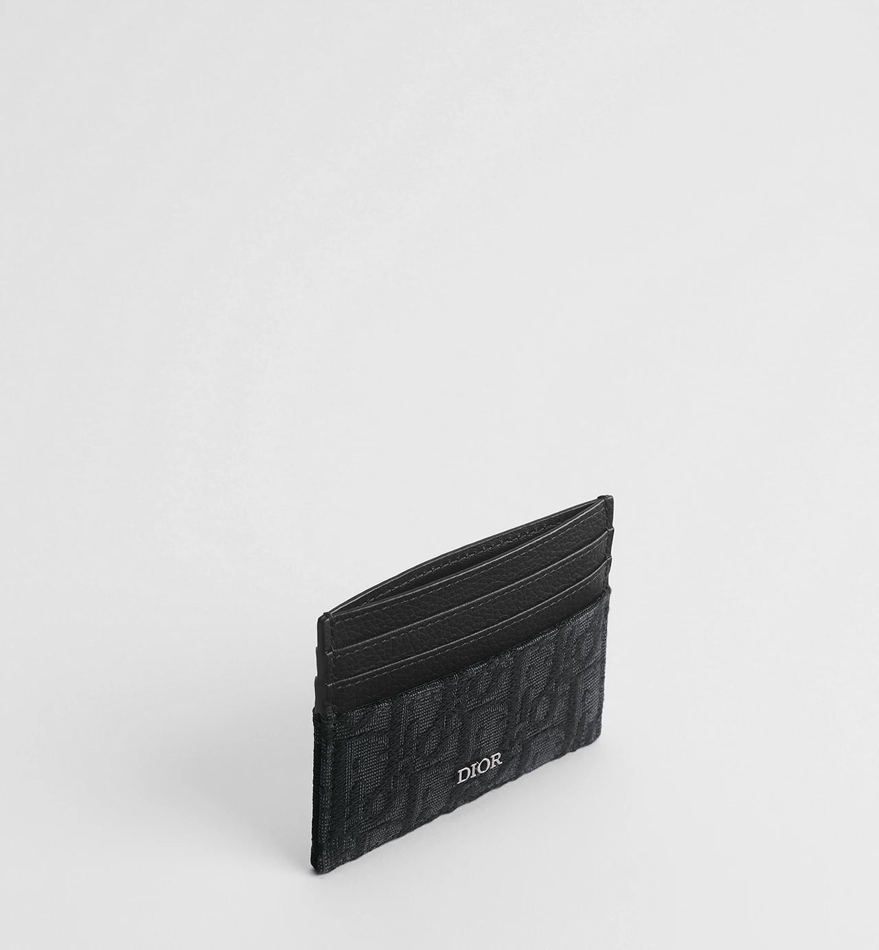 Card Holder Black Dior Oblique Jacquard with Black Grained