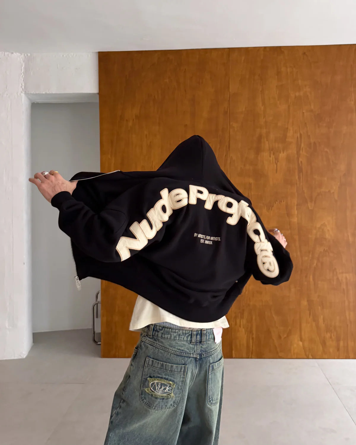 Nude Project Beast Zip-up Hoodie Black