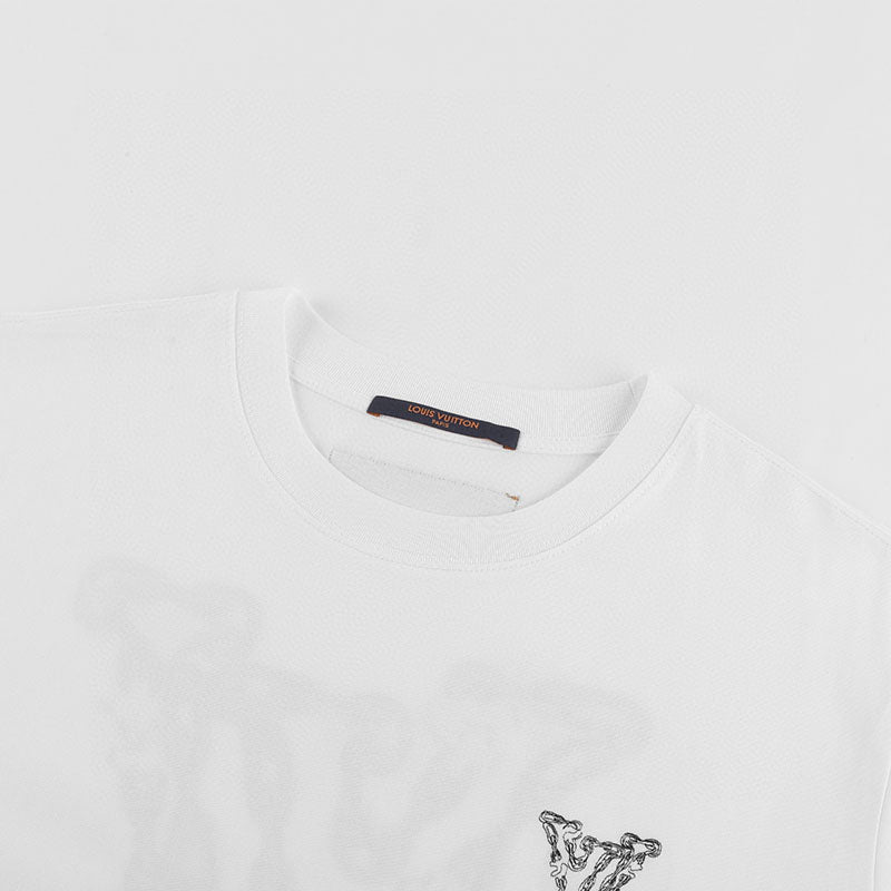 Louis Vuitton LV Logo Printed T-Shirt White