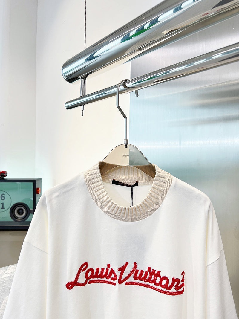 Louis Vuitton x Nigo Embroidered Mockneck Tee White