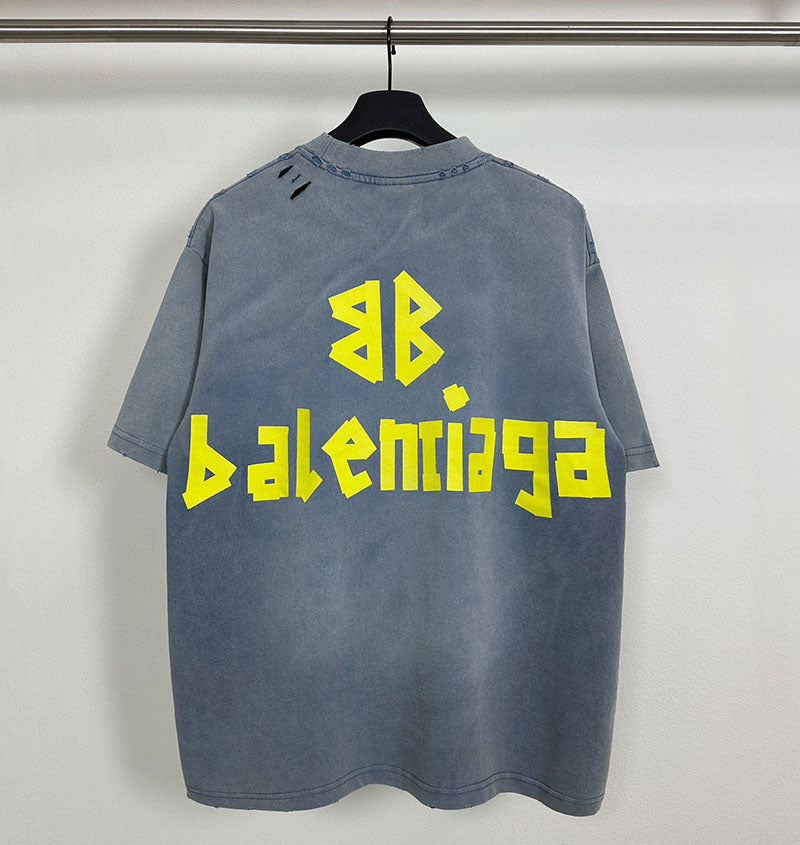 Balenciaga Tape Type Medium Fit T-Shirt Grey