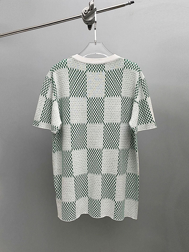 Louis Vuitton Damier Knitted Short-Sleeved Crewneck