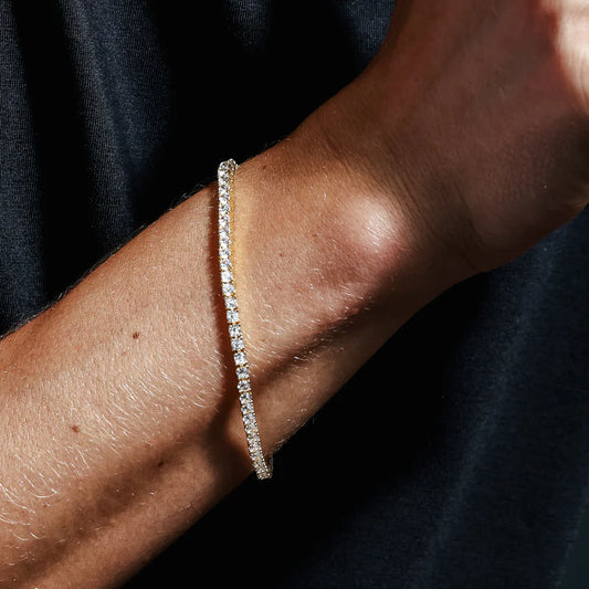925 Sterling Silver Round CZ Tennis Bracelet 3mm
