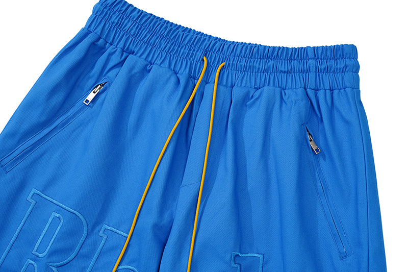 RHUDE Embroidered Twill Logo Short Blue