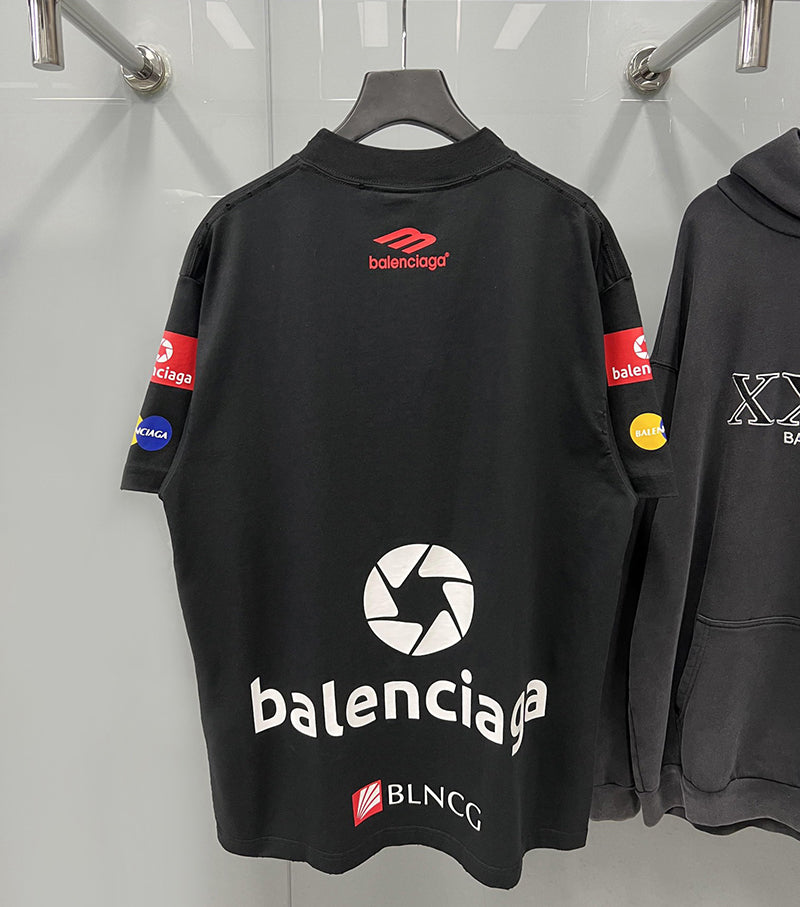 Balenciaga Top League Cotton T-shirt Black