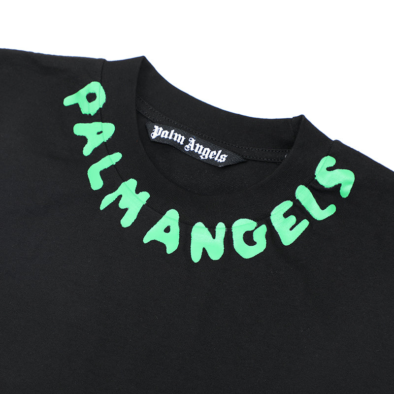 Palm Angels Neck Logo Print T-shirt Black