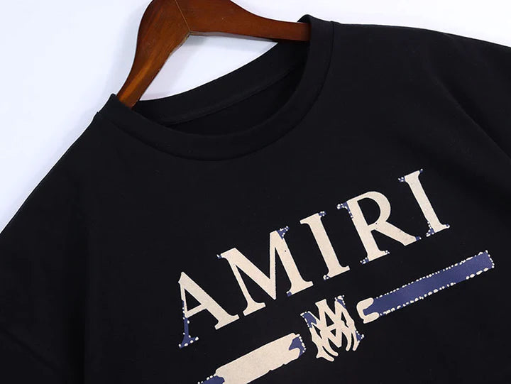AMIRI Logo-Flocked Cotton-Jersey Black T-Shirt
