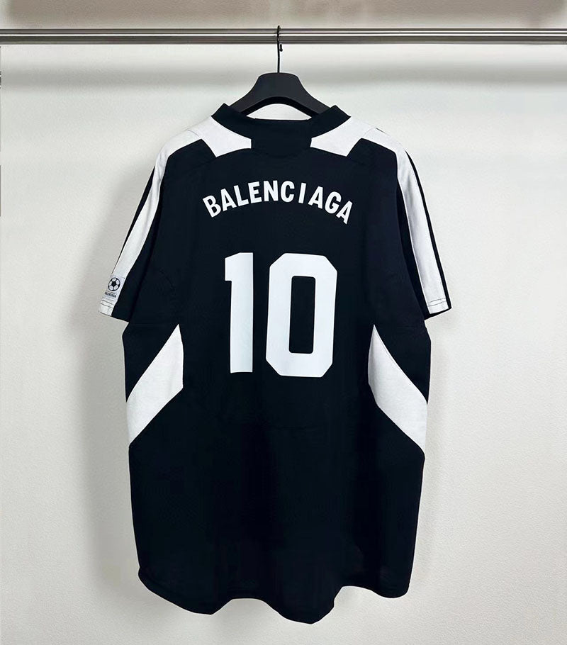 Balenciaga Soccer T-Shirt 'Black/White'