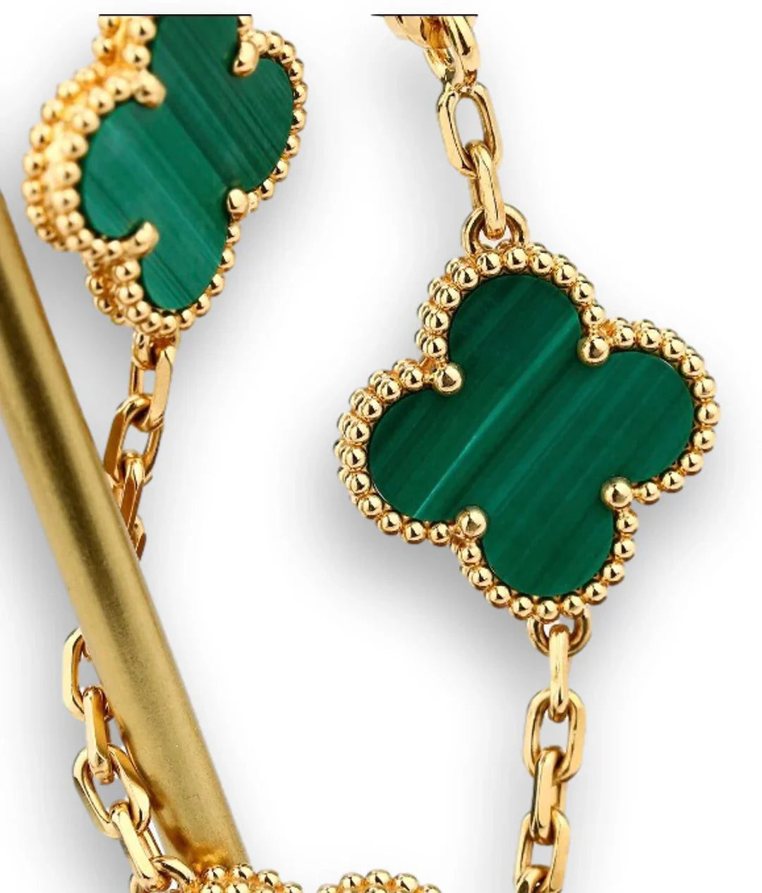 Van Cleef Vintage Alhambra bracelet, 5 motifs Malachite