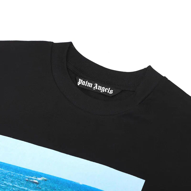 Palm Angels Getty Speedboat T Shirt Black