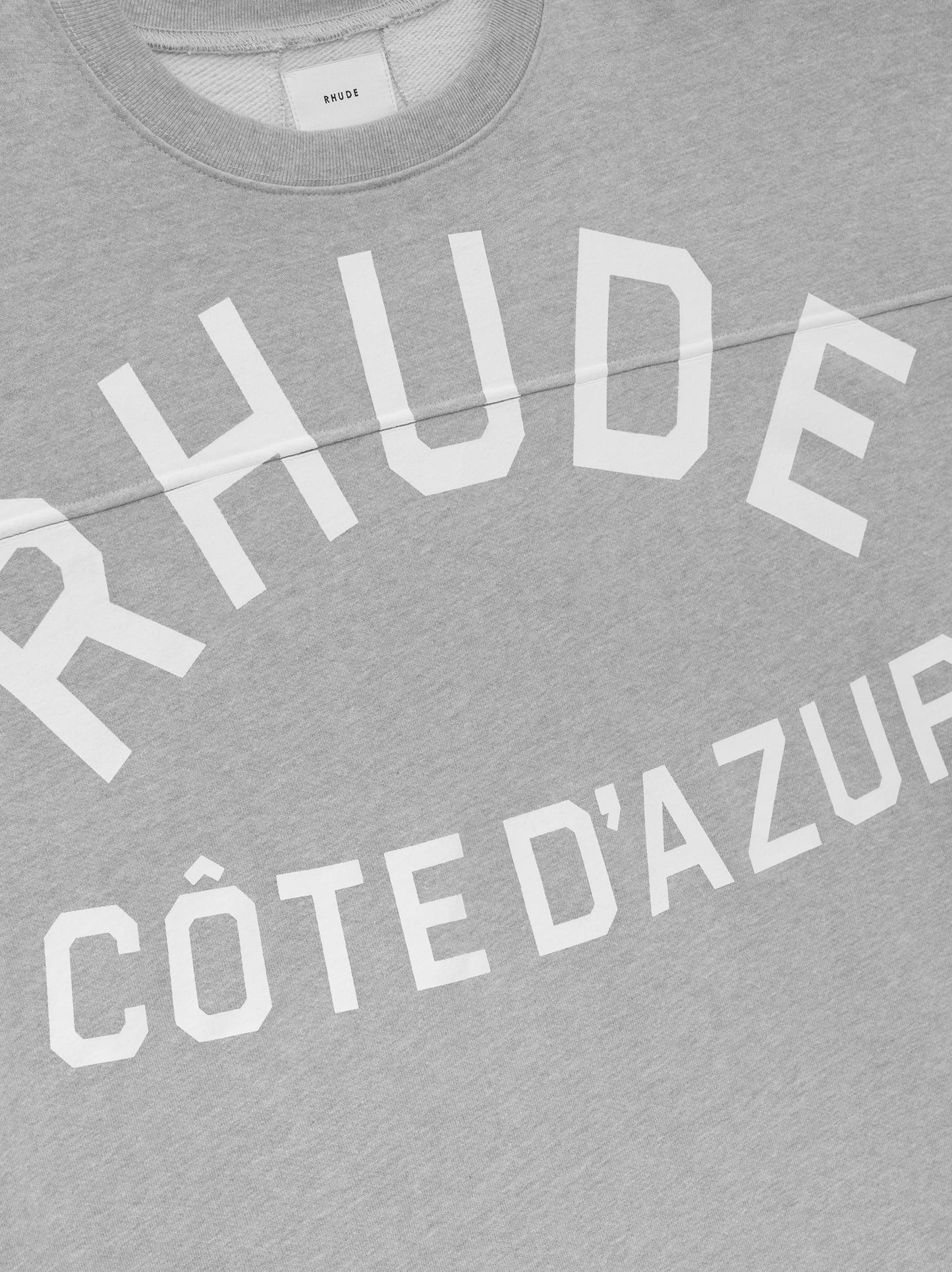 Rhude Cote D'Azur Mid-Sleeve Boxy T-Shirt Grey