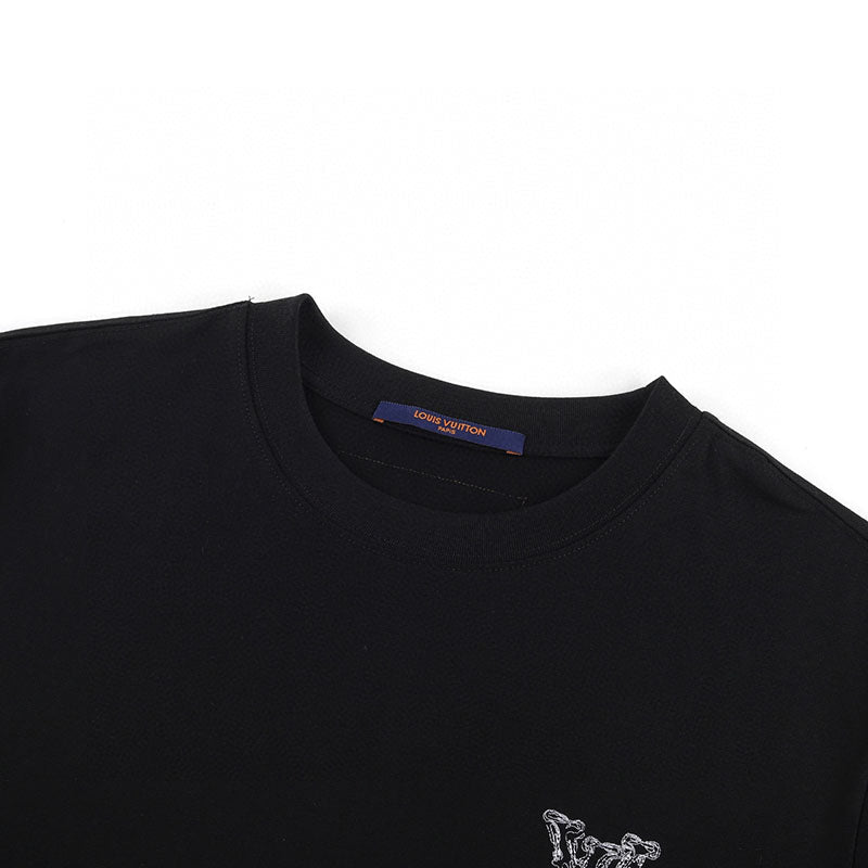 Louis Vuitton LV Logo Embroidery T-Shirt Black