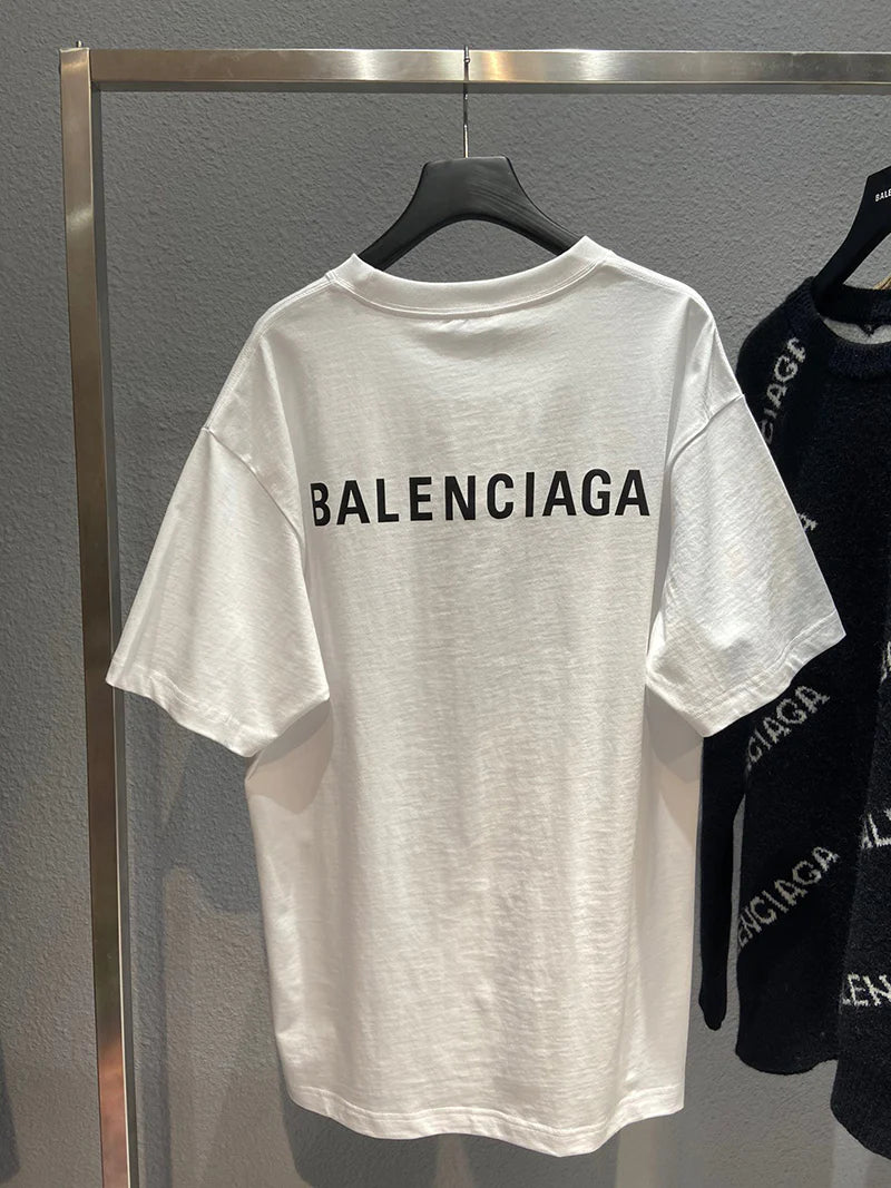 Balenciaga Logo T-Shirt Medium Fit White vintage jersey