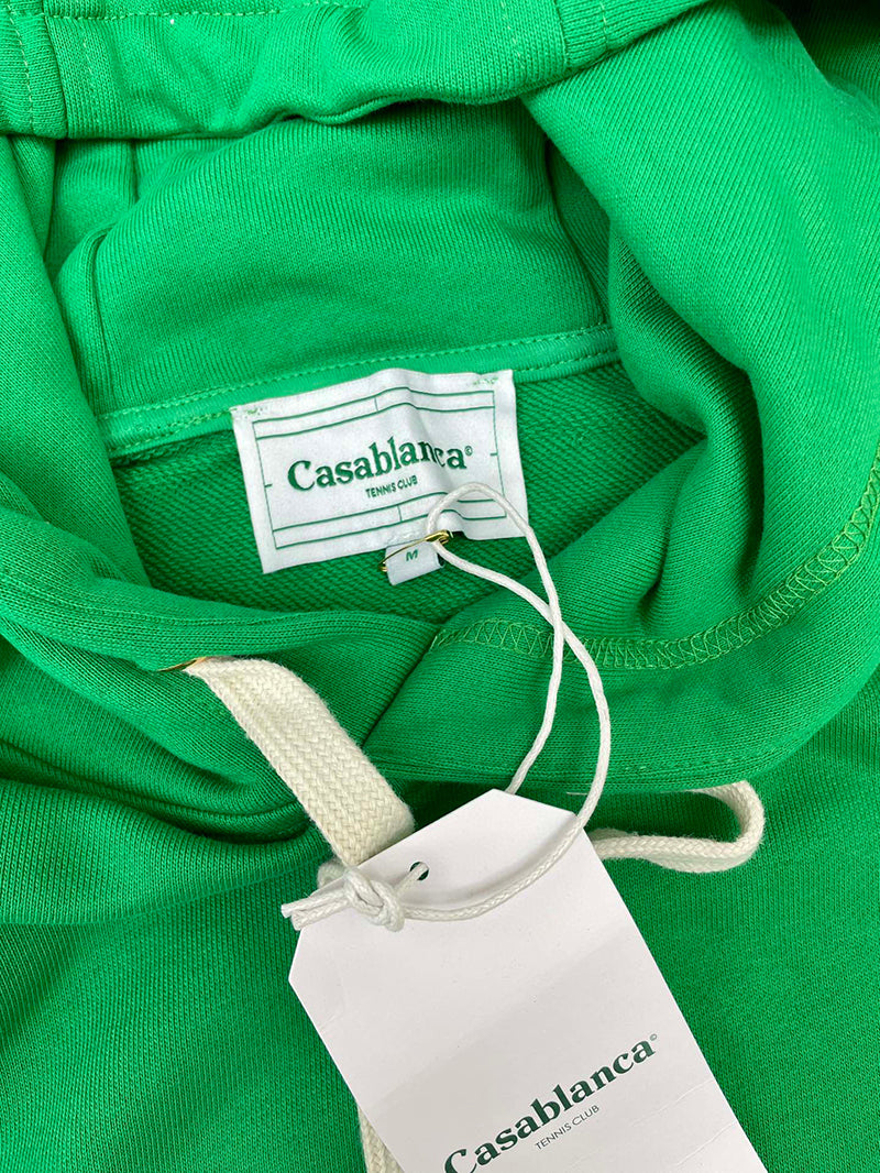 Casablanca Embroidered CC Patch Hoodie Green