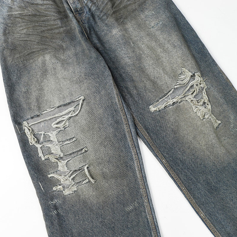 Balenciaga Mud Oil Spilled Denim Baggy Version