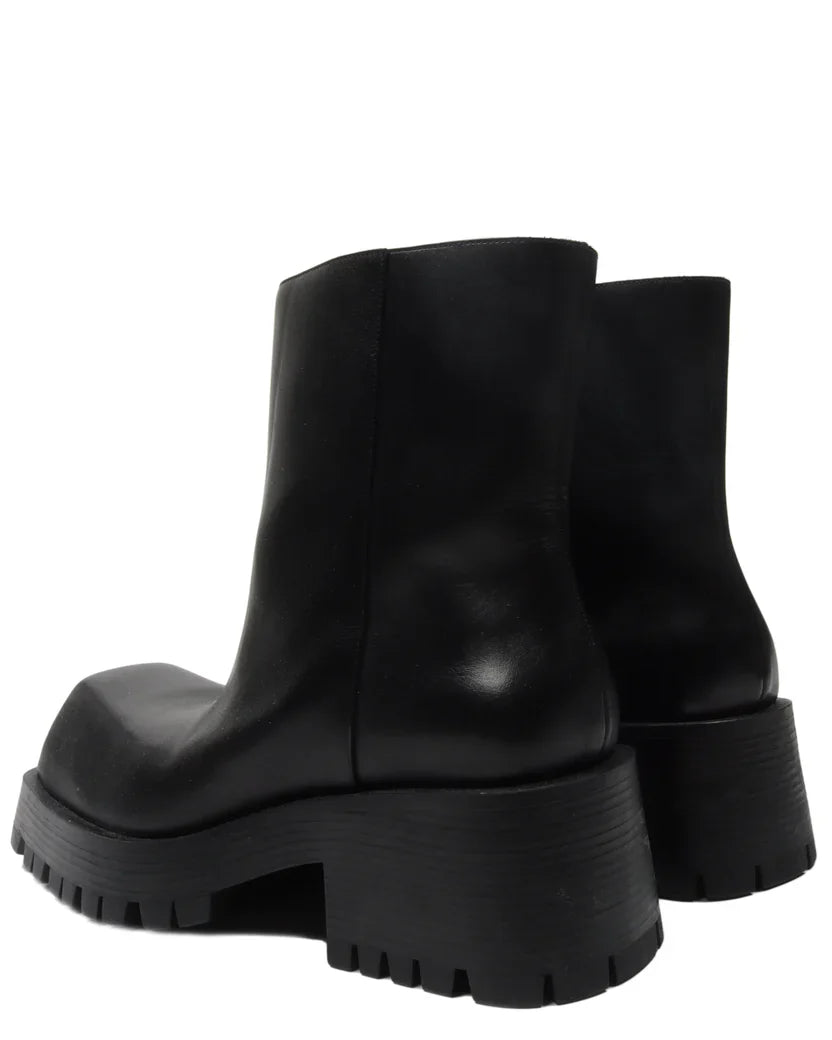 Balenciaga black Leather Trooper Boots