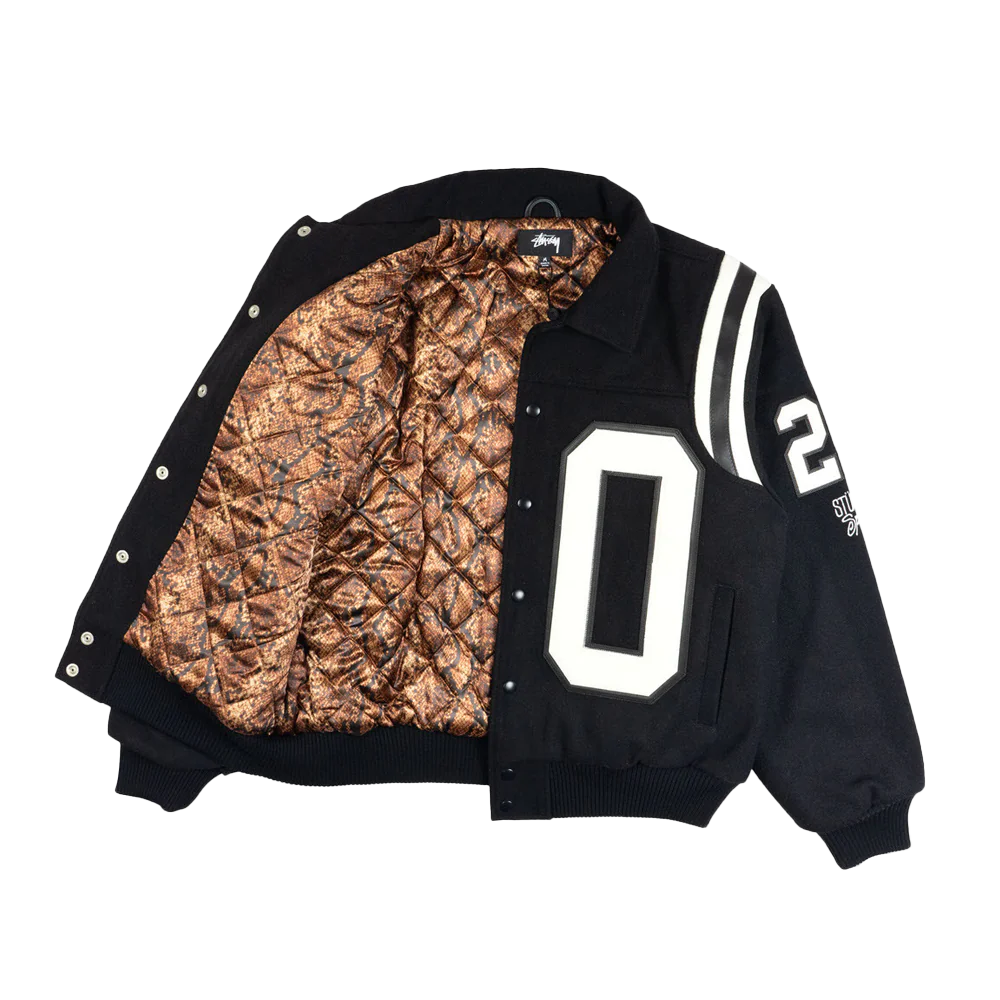 Stussy 80 Wool Varsity Jacket - Black