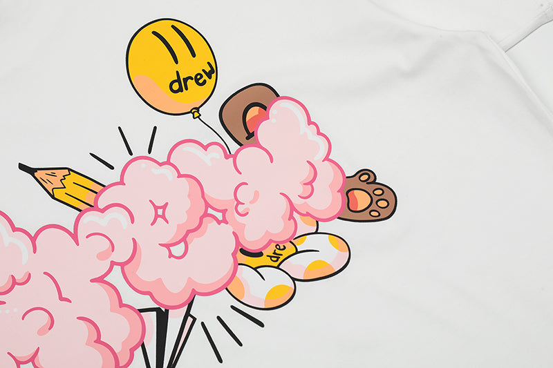 Drew Summer T-shirt Smiley Face Graffiti White