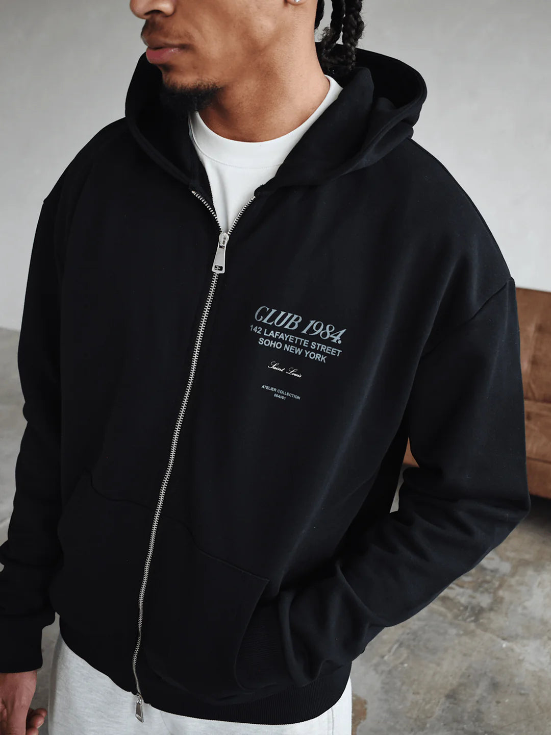 Club 1984 Soho Zip Hoodie - Black