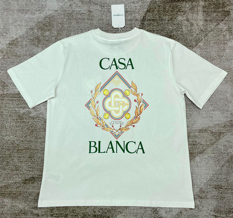 CASABLANCA Championship Diamond T-Shirt White