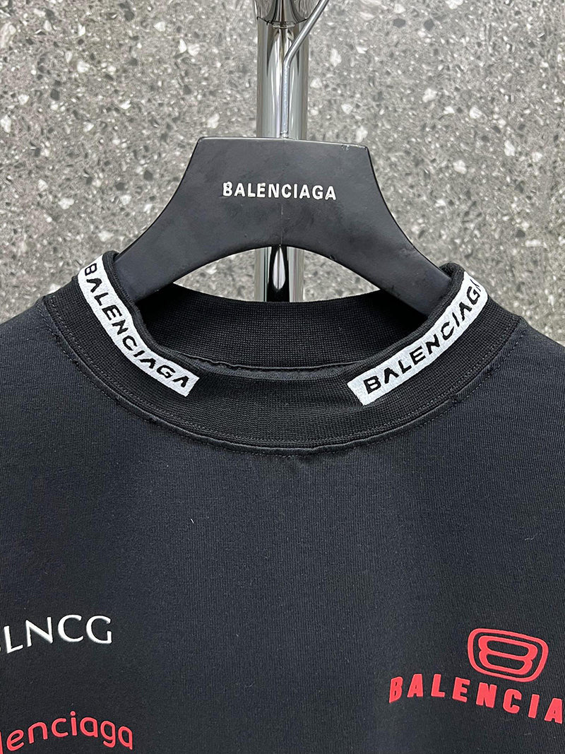 Balenciaga Top League Cotton T-shirt Black