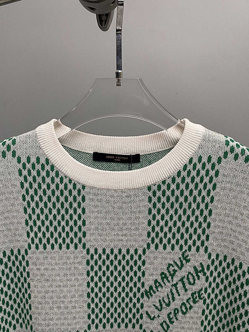 Louis Vuitton Damier Knitted Short-Sleeved Crewneck