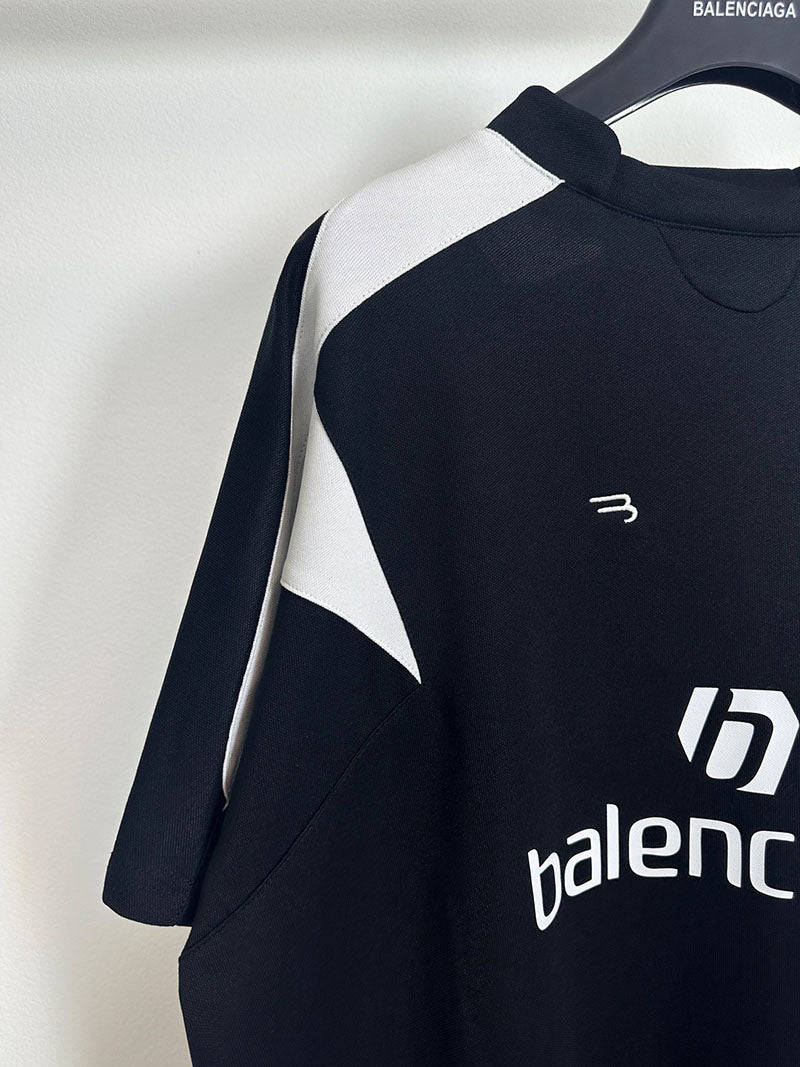 Balenciaga Soccer T-Shirt 'Black/White'