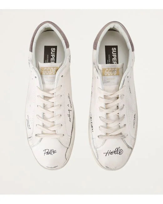 Golden Goose Men's White Leather Super-Star Skate Trainers