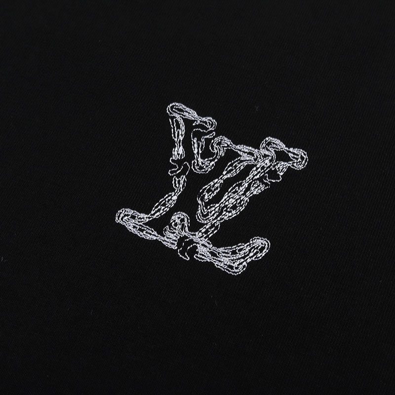 Louis Vuitton LV Logo Embroidery T-Shirt Black