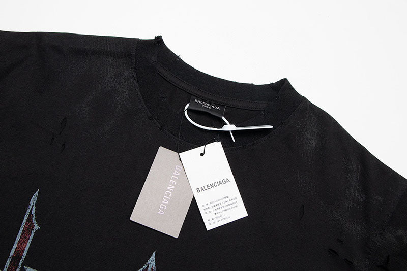 Balenciaga Paris Moon T-shirt Oversized in Black Faded