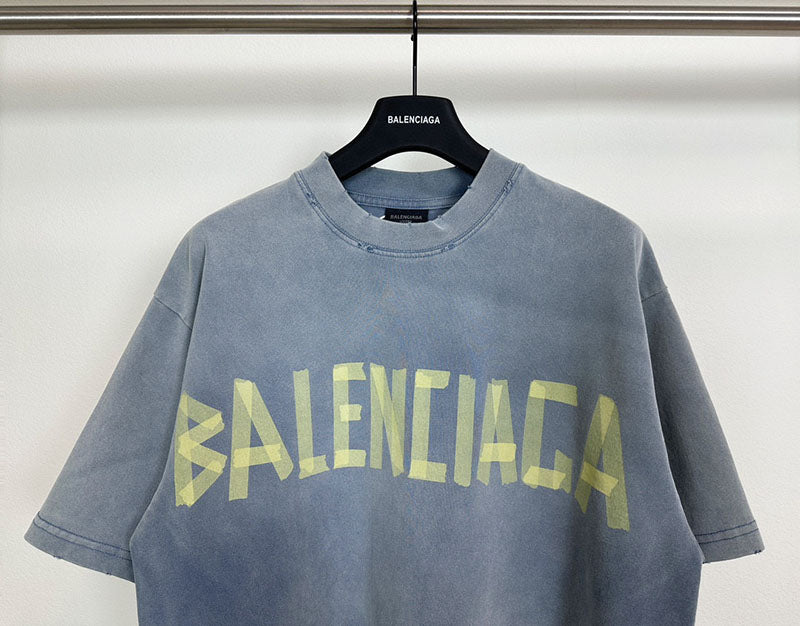 Balenciaga Tape Type Medium Fit T-Shirt Grey