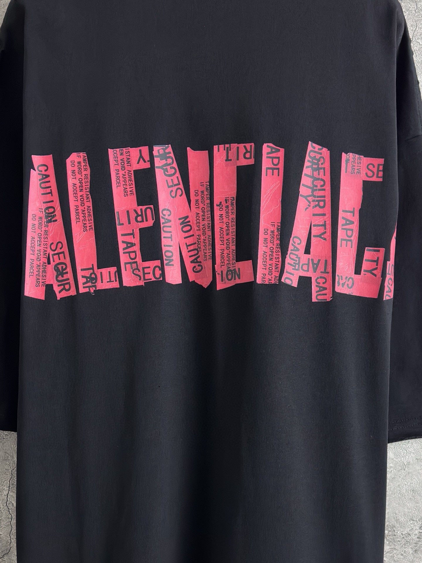 Balenciaga Security Tape Logo Oversized