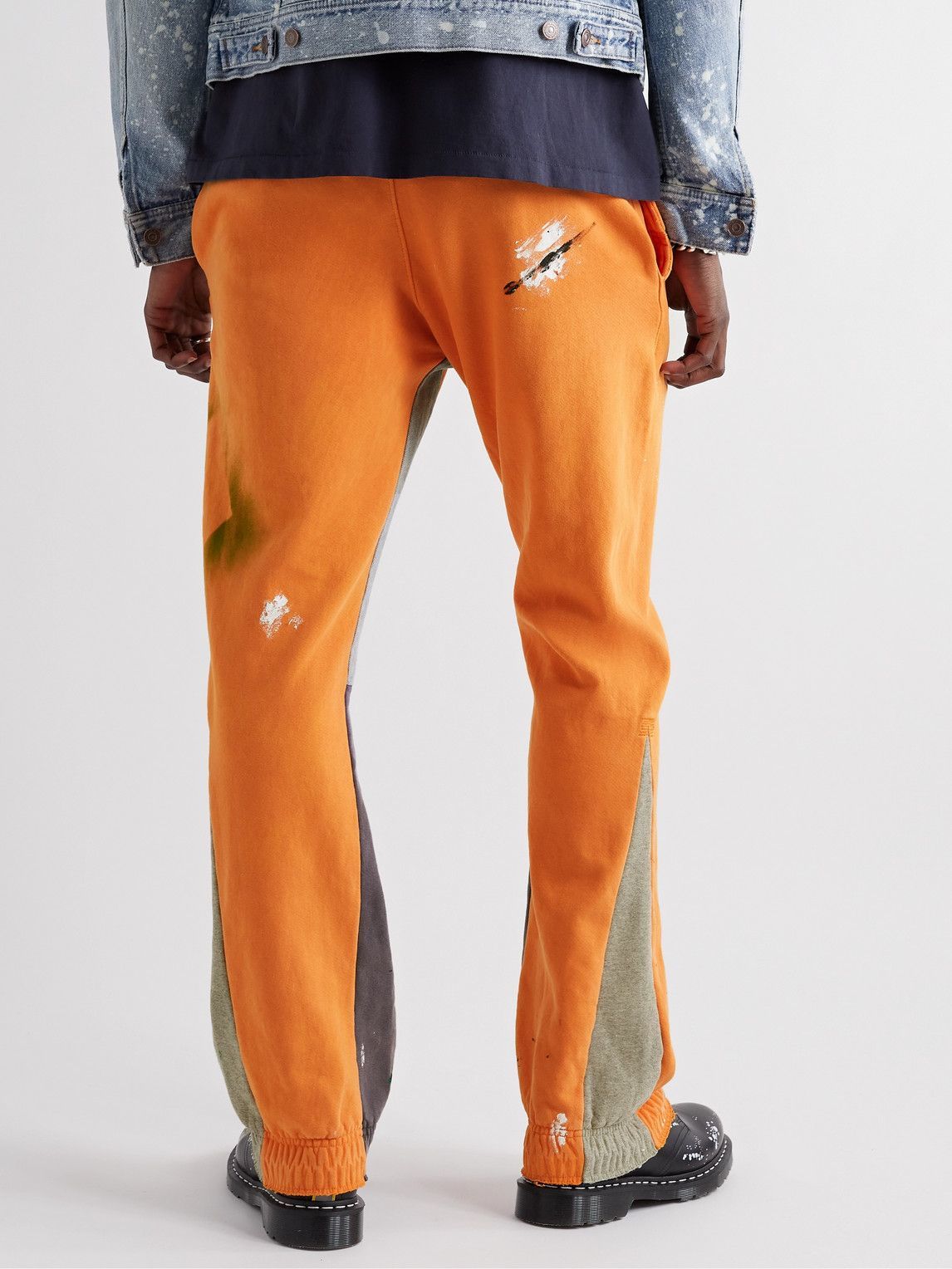 Gallery Dept. Flared Paint-Splattered Sweatpants - Orange