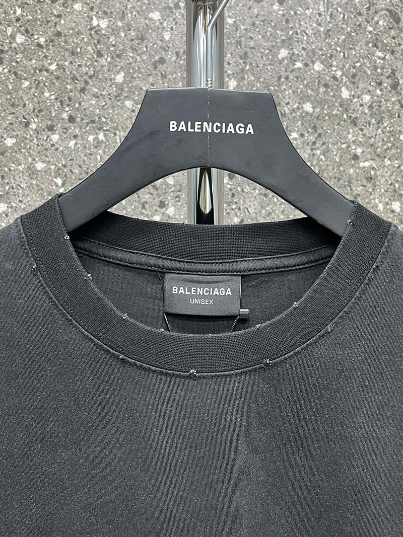 Balenciaga Tape Type Medium Fit T-shirt Black Faded