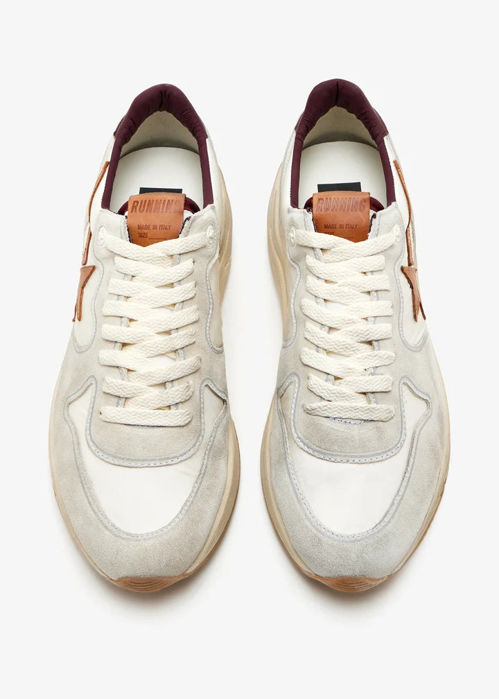 Golden Goose Running Sole with Star and Red Print Leather Heel