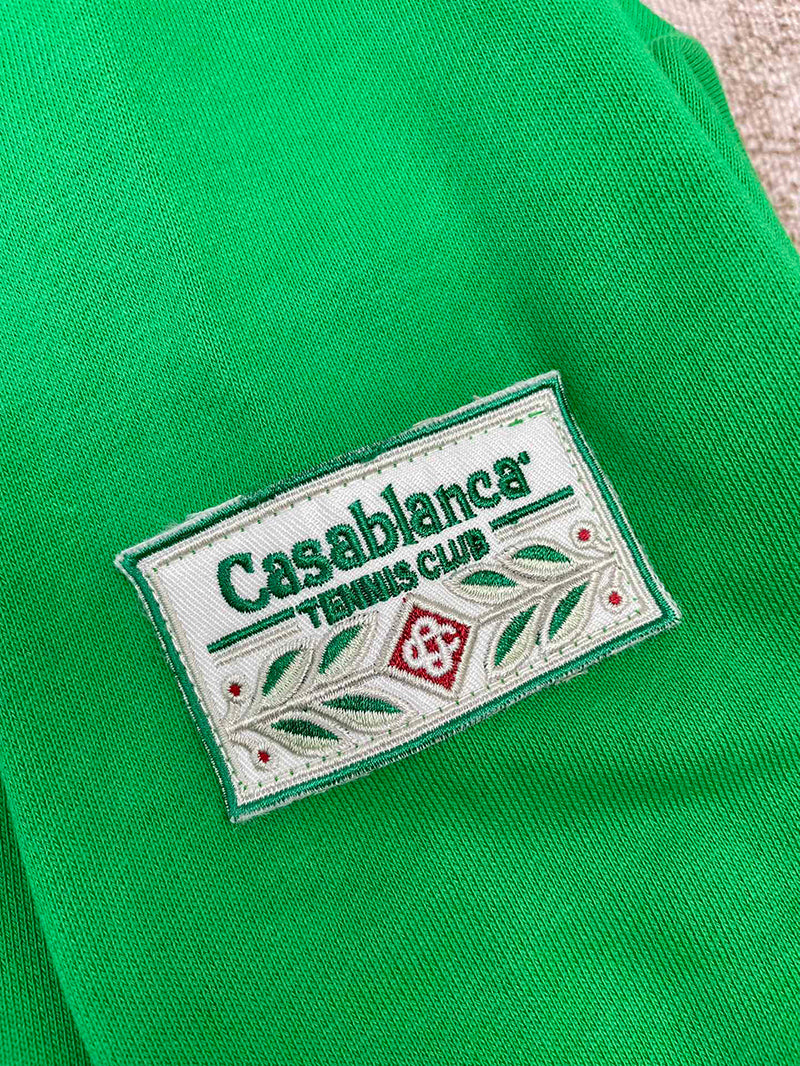 Casablanca Embroidered CC Patch Hoodie Green