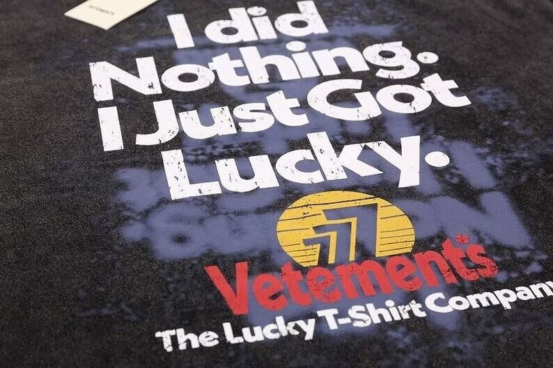 VETEMENTS I Got Lucky T-Shirt in Dark Grey