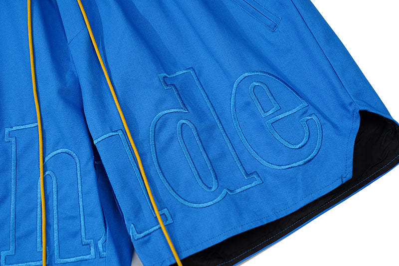 RHUDE Embroidered Twill Logo Short Blue