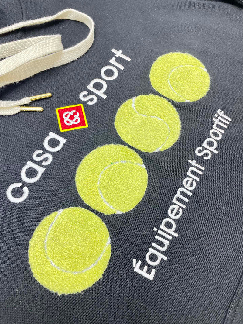 Casablanca Hoodie Casa Sport Tennis Balls Black