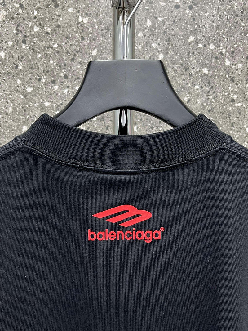 Balenciaga Top League Cotton T-shirt Black