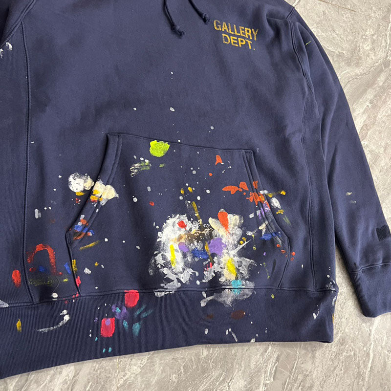 GALLERY DEPT. Blue Paint-splatter Logo Hoodie