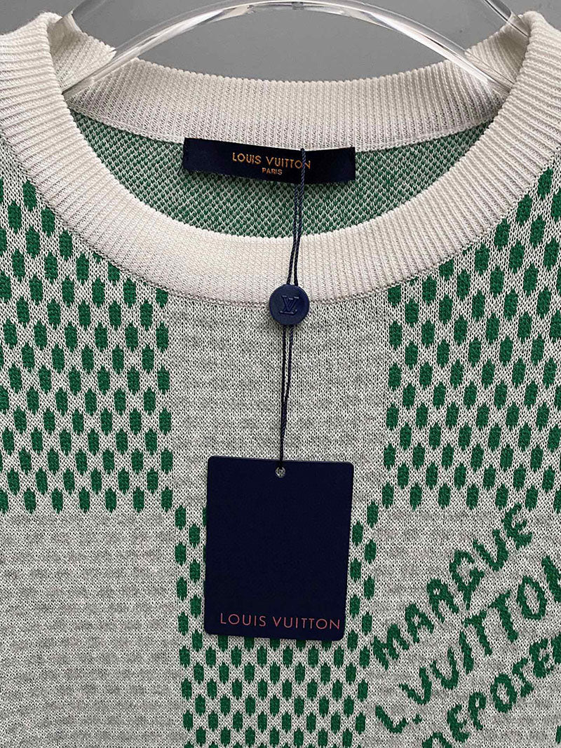 Louis Vuitton Damier Knitted Short-Sleeved Crewneck