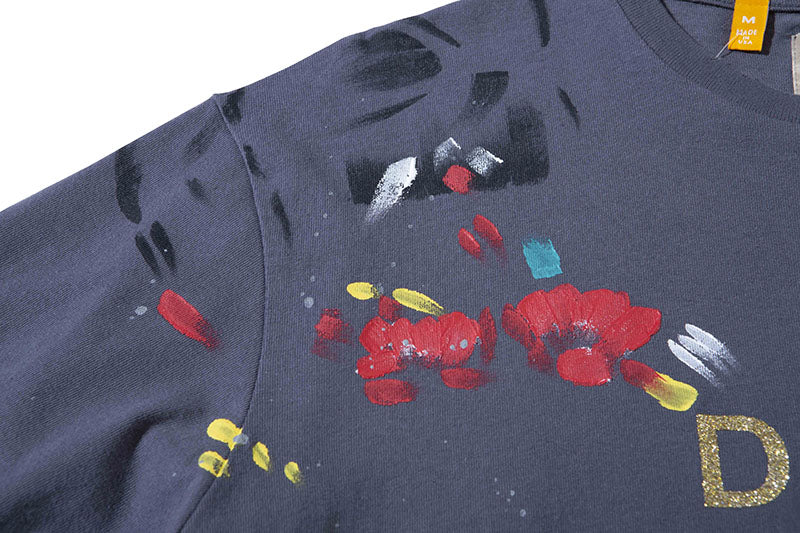 GALLERY DEPT. Blue Paint-splatter Logo Cotton T-shirt