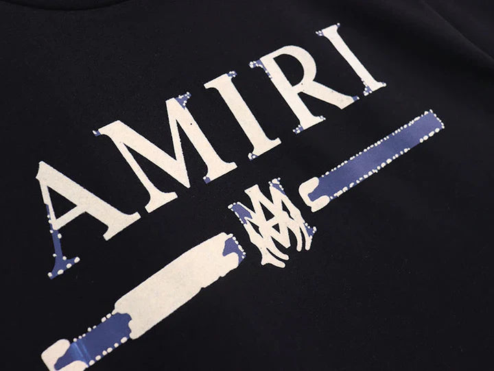 AMIRI Logo-Flocked Cotton-Jersey Black T-Shirt