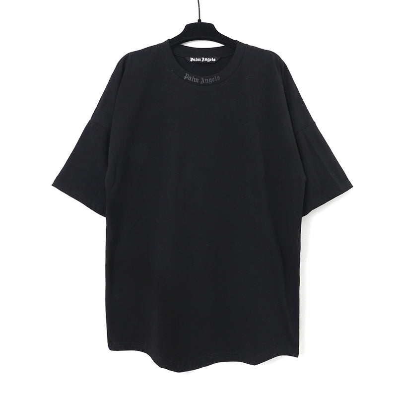 Palm Angels Mock Neck Logo Oversized T-Shirt Black