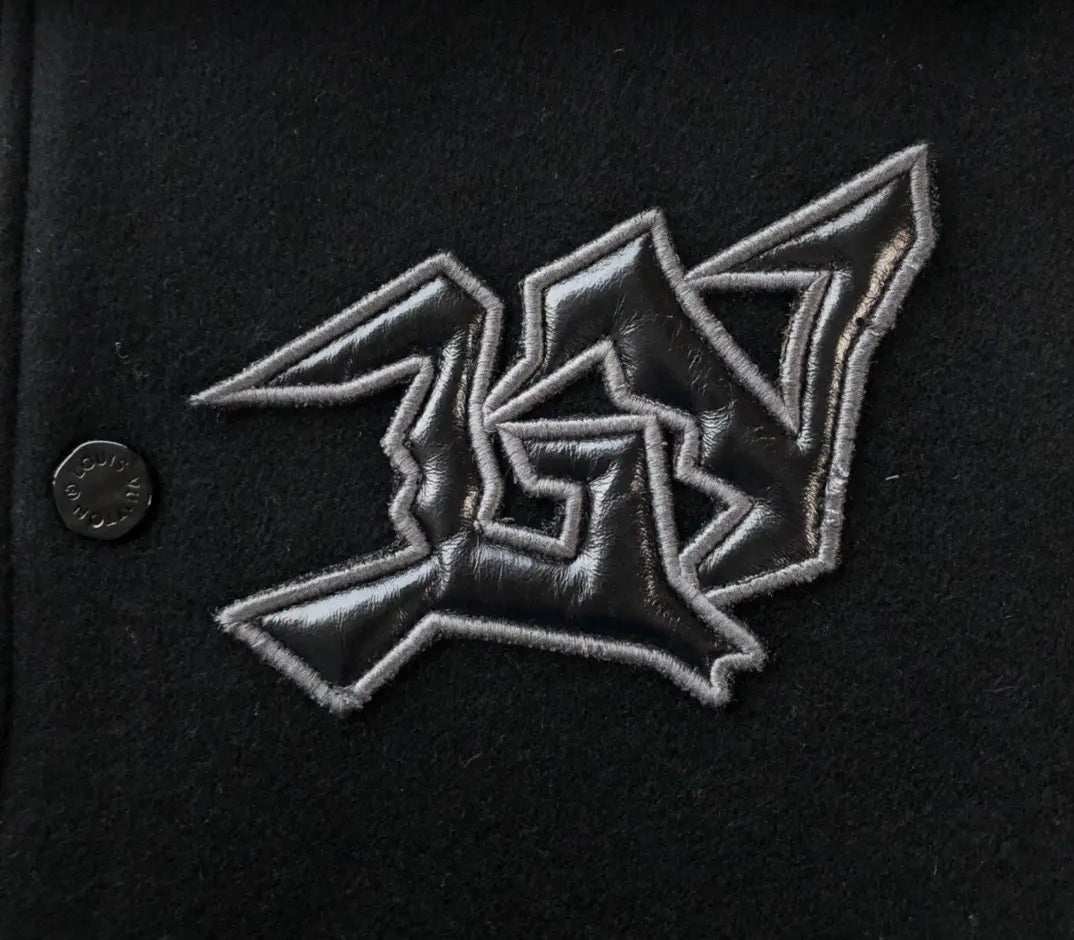 Louis Vuitton Monogram Embossed Leather and Wool Blouson Black